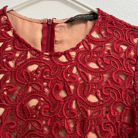 Zara Lace Long Sleeve Mini Dress XS - Picture 8 of 14
